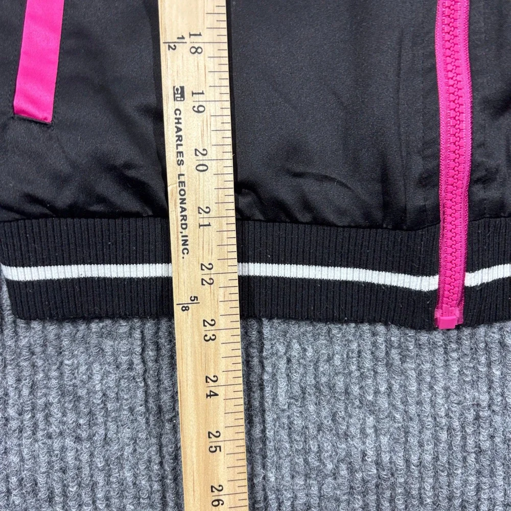 Barbie Bomber Jacket Kids XL (14-16) Black Pink Limited Edition Varsity Zip Up